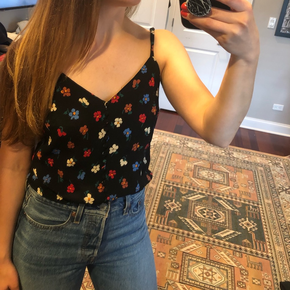 Button down Floral Cami Tank